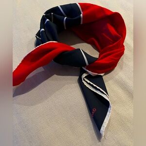 Usra | Vintage Red and Navy silk scarf